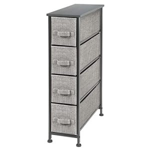 mDesign Narrow 4-Drawer Fabric Dresser Storage Tower