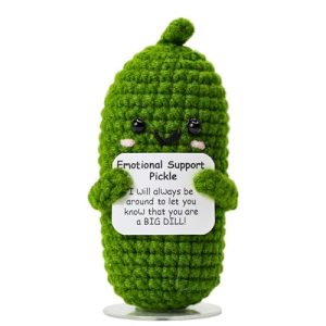 Emotional Support Pickle Crochet with Stand