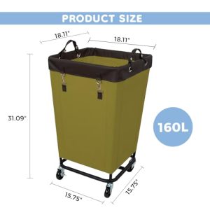 FLYBOX 160L Wheeled Laundry Hamper with Steel Frame