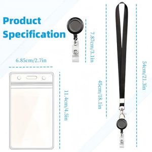 3-Pack Waterproof Retractable ID Badge Holders