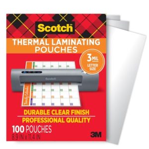 Scotch Thermal Laminating Pouches – 100 Count Letter Size