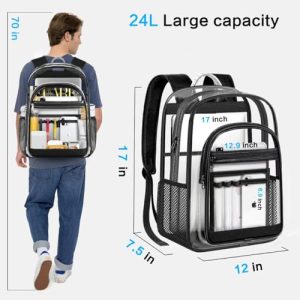 Heavy Duty Clear Transparent Backpack – School & Work