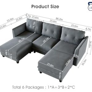 LLappuil Sectional Sofa: Reversible Chaise, Waterproof