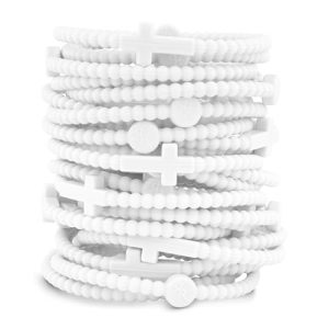 Ryan & Rose Jesus Cross Silicone Bracelets - 25 Pack