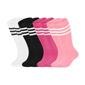 Toddler & Youth Soccer Socks - Knee High 4 Pack
