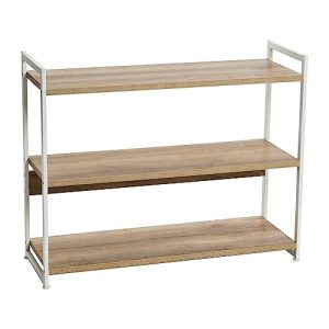 Jamestown Wide 3-Shelf Bookshelf - Coastal Oak & White