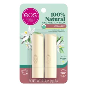 eos 100% Natural & Organic Vanilla Bean Lip Balm 2-Pack