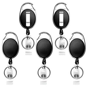 Teskyer 5-Pack Retractable Badge Reels with Clip