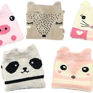 Hzcojulo Girls Cotton Crew Socks – 5 Pair Gift Set