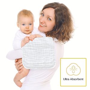 Lovely Care Muslin Burp Cloths – 12 Pack Cotton