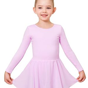 Stelle Girls Ballet Leotard: Long Sleeve Dance Outfit with Skirt
