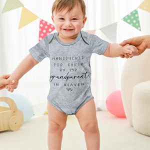 Baby Boy “Grandparents in Heaven” Short Sleeve Bodysuit