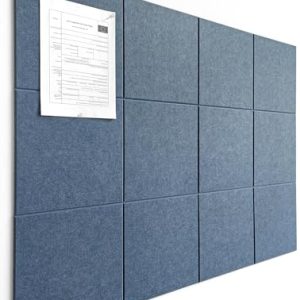Ocean Blue 47"x35" Felt Wall Tiles | 12-Pack Cork Board