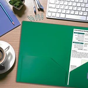 Better Office Heavyweight Green 2-Pocket Folders | 24-Pack