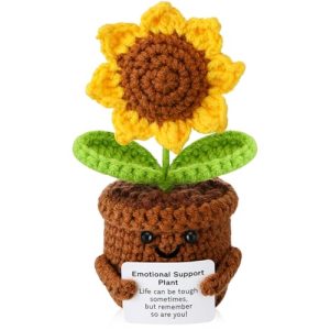 Crochet Sunflower - Emotional Support Desk Decor Gift