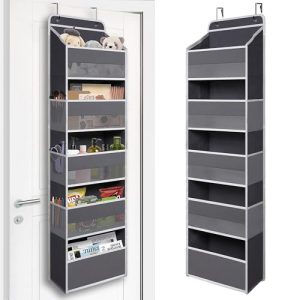 TYMENSH 5-Pocket Heavy Duty Over Door Organizer - Gray