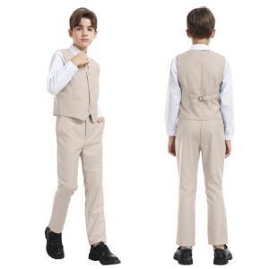 Boys’ Formal Champagne Suit Set – Wedding & Special Occasions