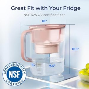 Waterdrop 10-Cup Filter Pitcher – Pink, NSF Certified