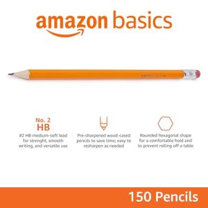 Amazon Basics #2 Pencils – 150 Pre-Sharpened Bulk Pack