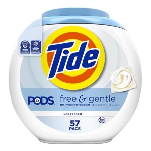 Tide PODS Free & Gentle Laundry Detergent Pacs, 57 Count