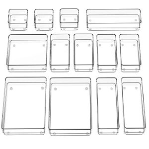 SMARTAKE 13-Piece Drawer Organizer with Non-Slip Pads