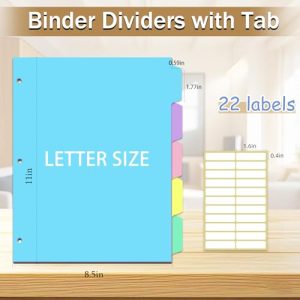 Cute Pastel 5-Tab Write & Erase Binder Dividers (3 Sets)