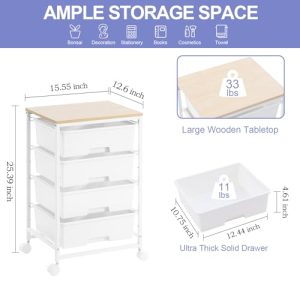 SYKIARIOL 4-Drawer Rolling Storage Utility Cart