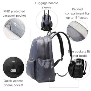 Baggallini Essential Laptop Travel Backpack