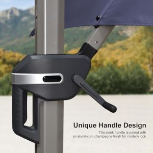 PURPLE LEAF 9ft Cantilever Patio Umbrella – Navy Blue
