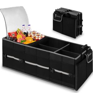 Car Trunk Organizer with Insulated Leak-Proof Cooler Bag