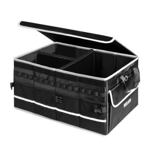 WELKIN Heavy-Duty 60L Car Trunk Organizer with Lid & Dividers