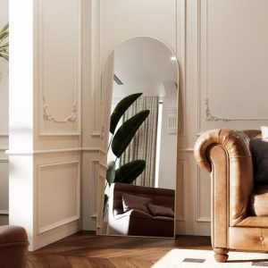 Dr. Nest Arched Full Length Mirror - 58"x19" Gold Frame