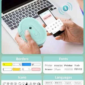 NDYIN N12 Portable Bluetooth Label Maker with Tape, Green