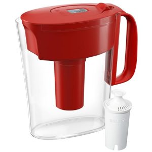 Brita 6-Cup Water Filter Pitcher - Red, BPA-Free