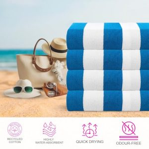 CASA COPENHAGEN Cabana Beach Towel Set – 4 Pack