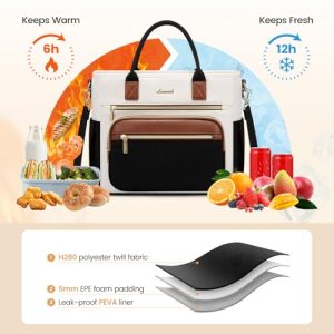 LOVEVOOK Insulated Lunch Bag for Women – Wide Opening, Leakproof