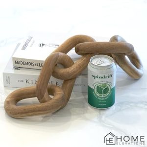 Natural Wood Chain Link Decor – 21″ Bohemian Accent