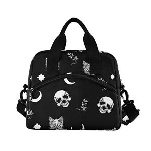 Gothic Skull Cat Moon Insulated Lunch Bag – Reusable & Leakproof