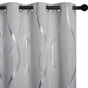 NICETOWN Kitchen Blackout Curtains - Foil Print