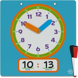 Scribbledo Dry Erase Learning Clock for Kids: Tell Time