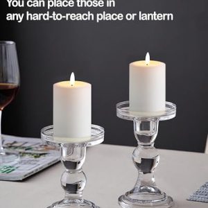 Gmnee 3×4″ White Flameless Pillar Candles (Set of 3)