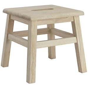 eHemco Solid Hardwood Step Stool - 12.25 Inches