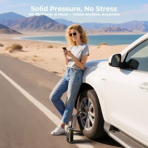 Compact Cordless Tire Inflator: 150 PSI Pump
