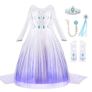 JerrisApparel Girl's Princess Snow Cosplay Dress Size 5