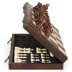 Magnetic Wooden Chess Set: Portable Travel Edition