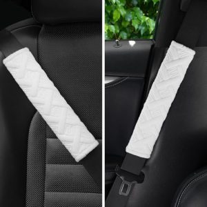 JUSTTOP 2-Pack Universal Car Seat Belt Pads – White