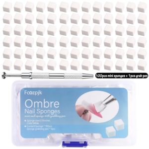 100Pcs Ombre Nail Art Sponges with Grabbing Pen