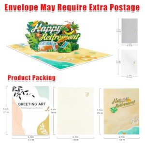 Happy Retirement Pop-Up Card – Tropical Beach Vacation