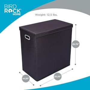 BIRDROCK HOME Double Laundry Hamper with Lid & Bags