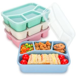 4-Pack Bento Lunch Box - Versatile 4-Compartment Containers